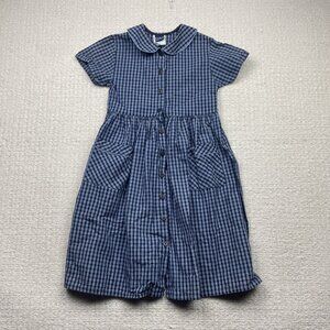 Vintage Sun Valley Girls Boho Dress Sz 8 Canada Made Button Front Plaid Cottage